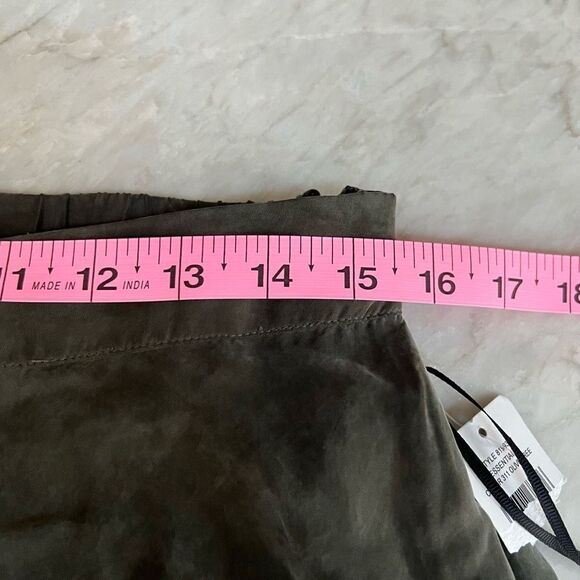 1.STATE Ruffle Wide Leg Pants in olive tree color size 10 NWT - Picture 7 of 9